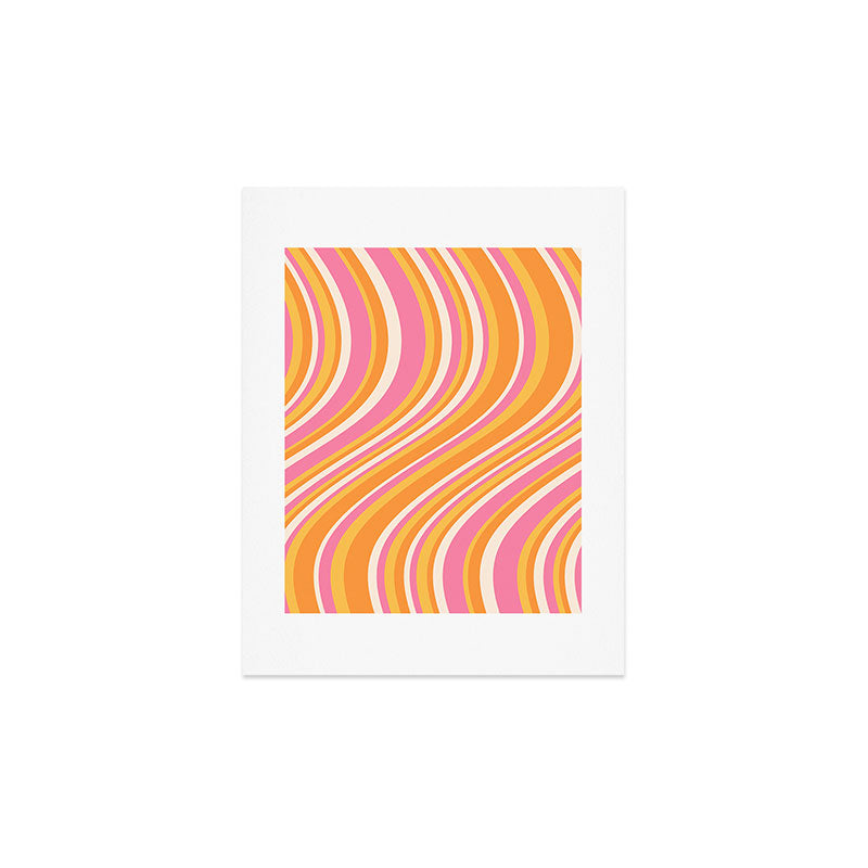 Colour Poems Wavy Retro Stripes III Art Print