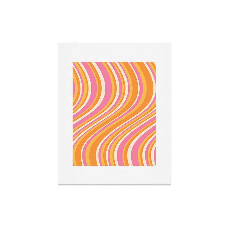Colour Poems Wavy Retro Stripes III Art Print