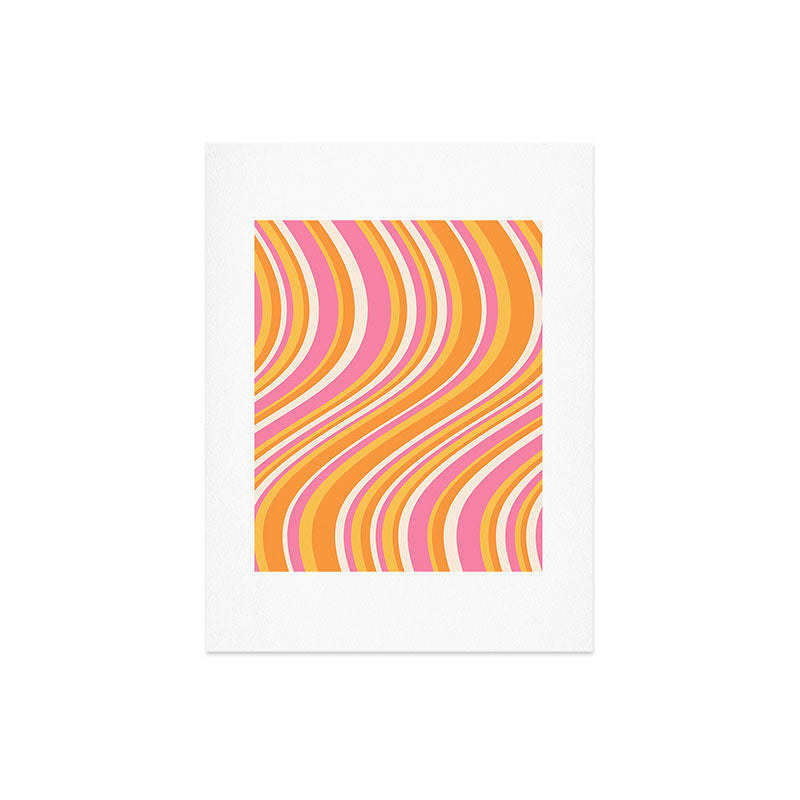 Colour Poems Wavy Retro Stripes III Art Print
