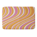Colour Poems Wavy Retro Stripes III Memory Foam Bath Mat