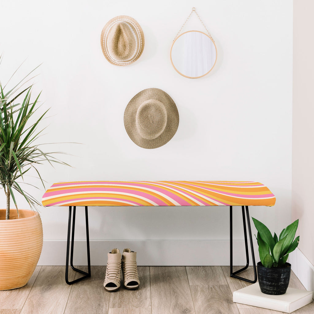 Colour Poems Wavy Retro Stripes III Bench