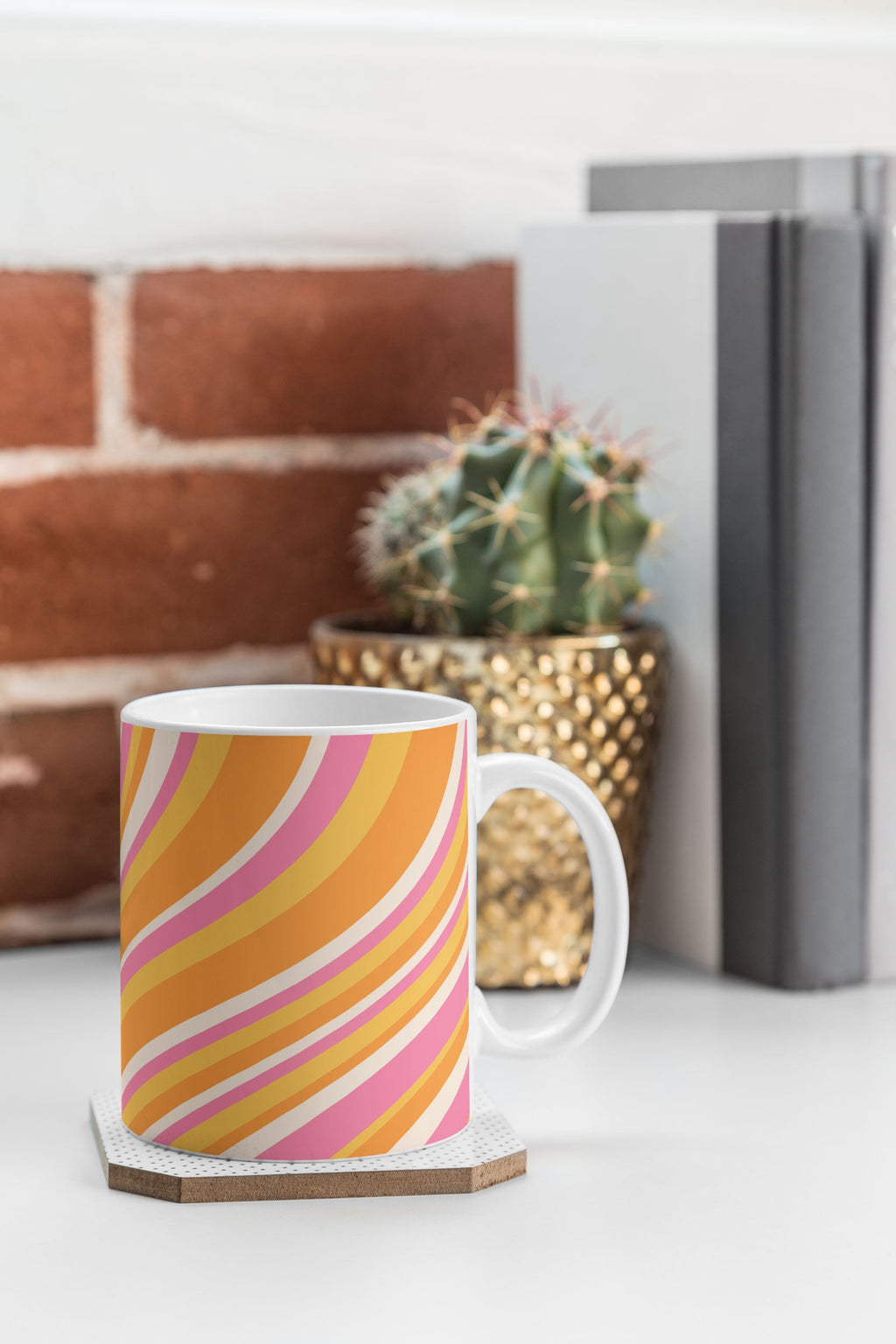 Colour Poems Wavy Retro Stripes III Coffee Mug