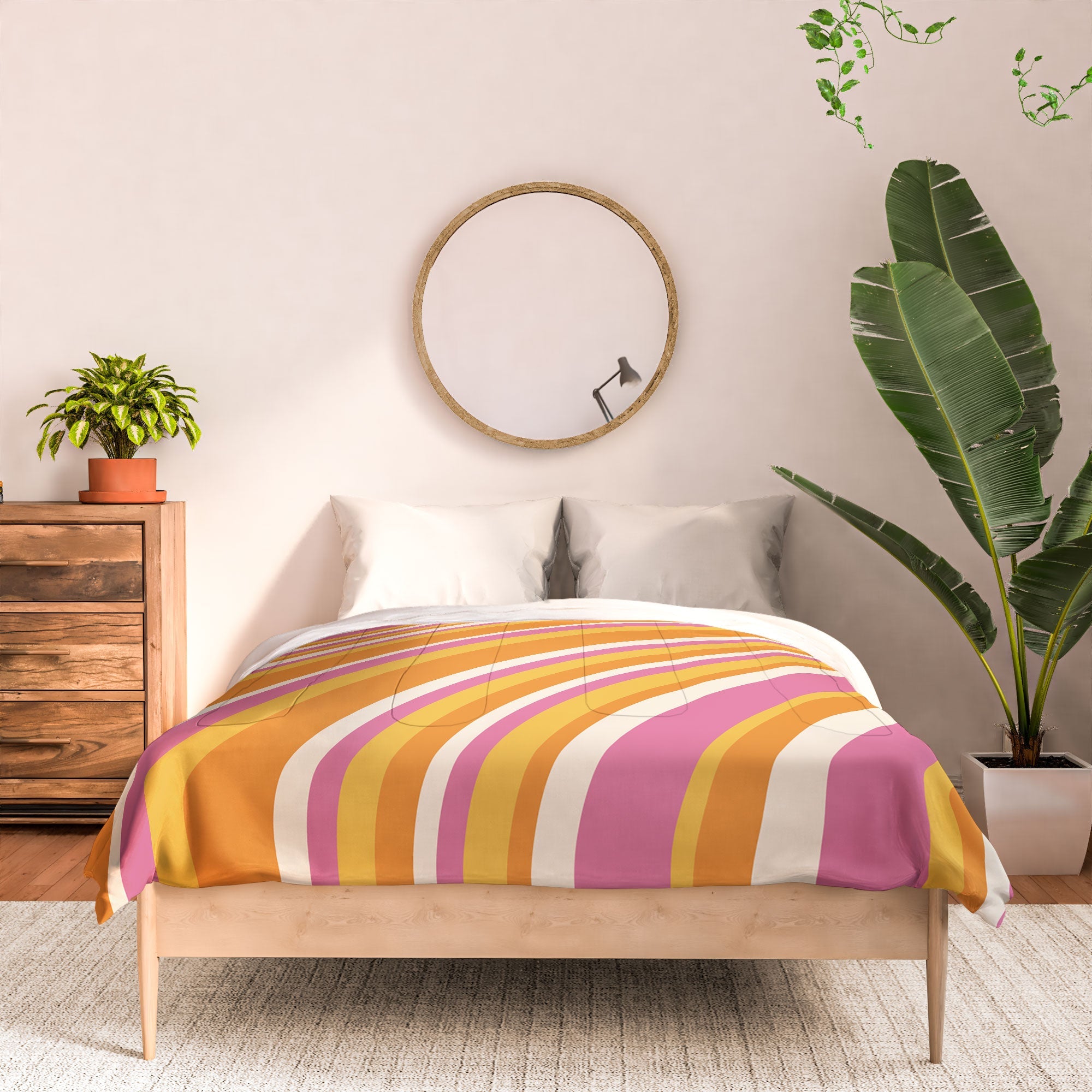 Colour Poems Wavy Retro Stripes III Comforter
