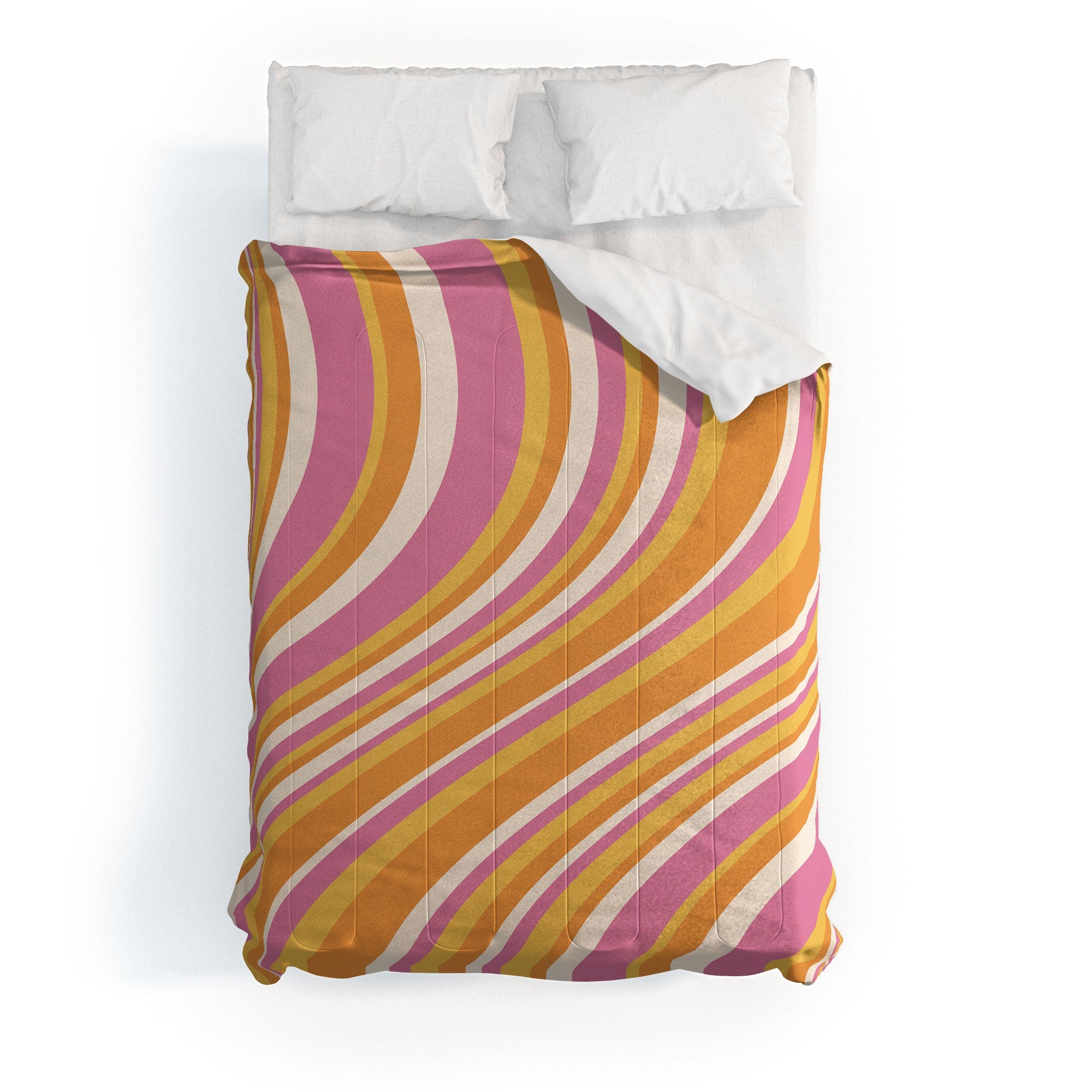 Colour Poems Wavy Retro Stripes III Comforter