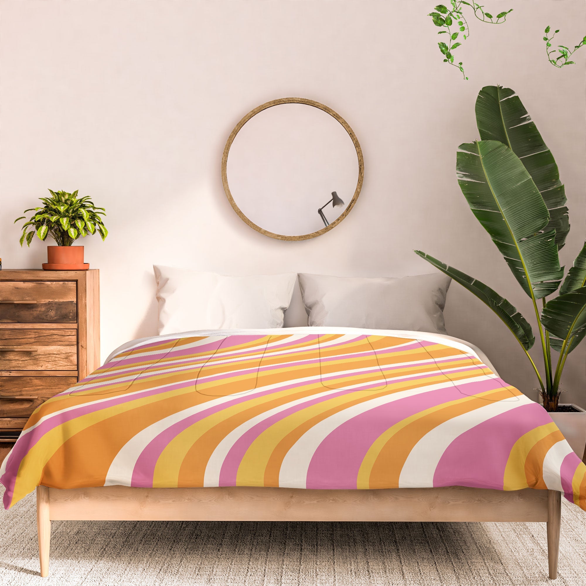 Colour Poems Wavy Retro Stripes III Comforter