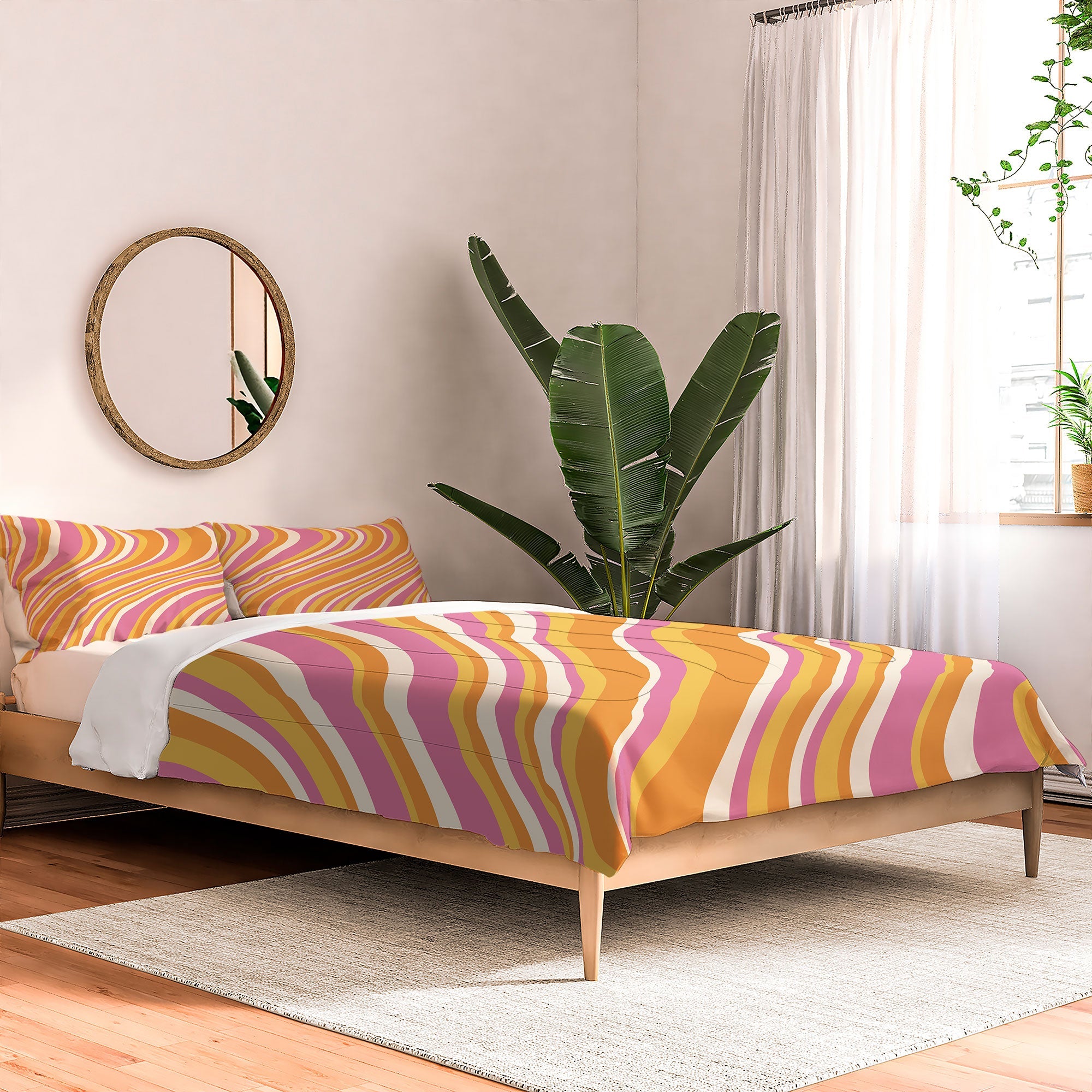 Colour Poems Wavy Retro Stripes III Comforter