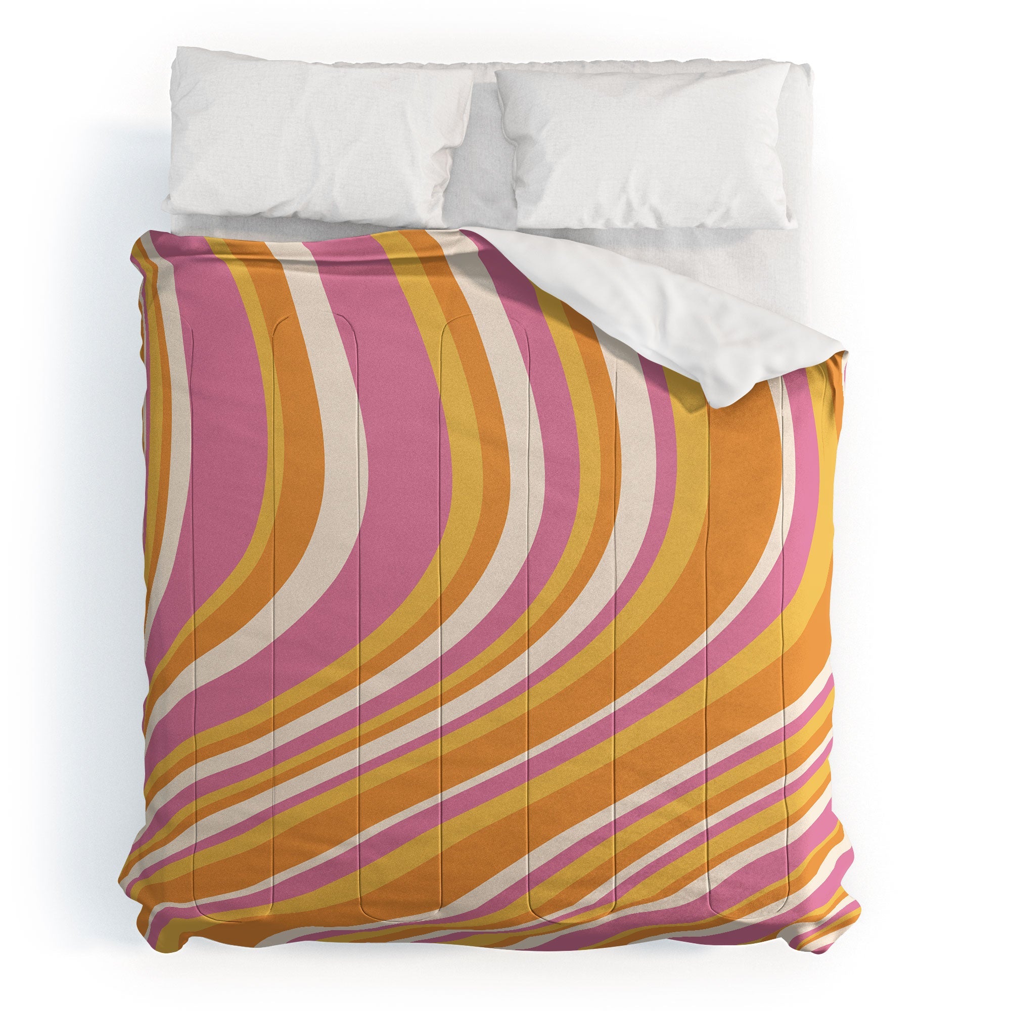 Colour Poems Wavy Retro Stripes III Comforter