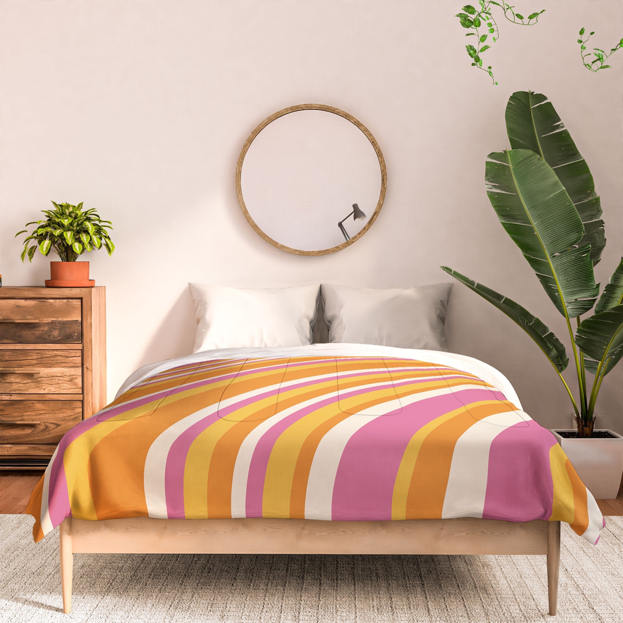 Colour Poems Wavy Retro Stripes III Comforter