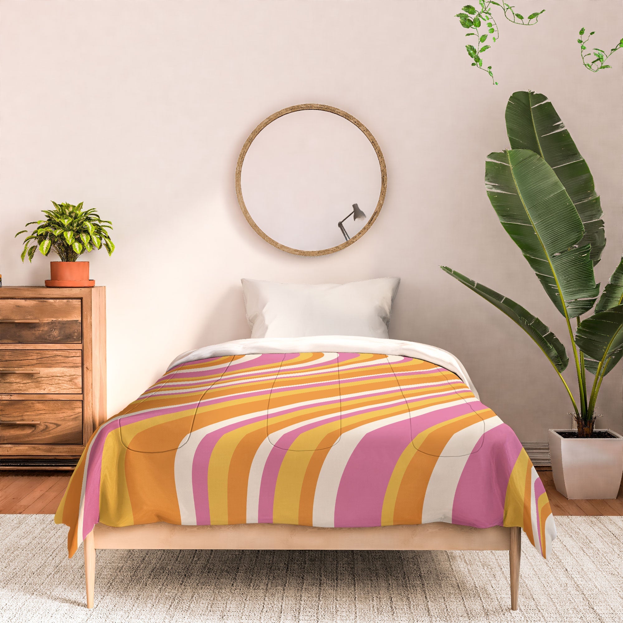 Colour Poems Wavy Retro Stripes III Comforter
