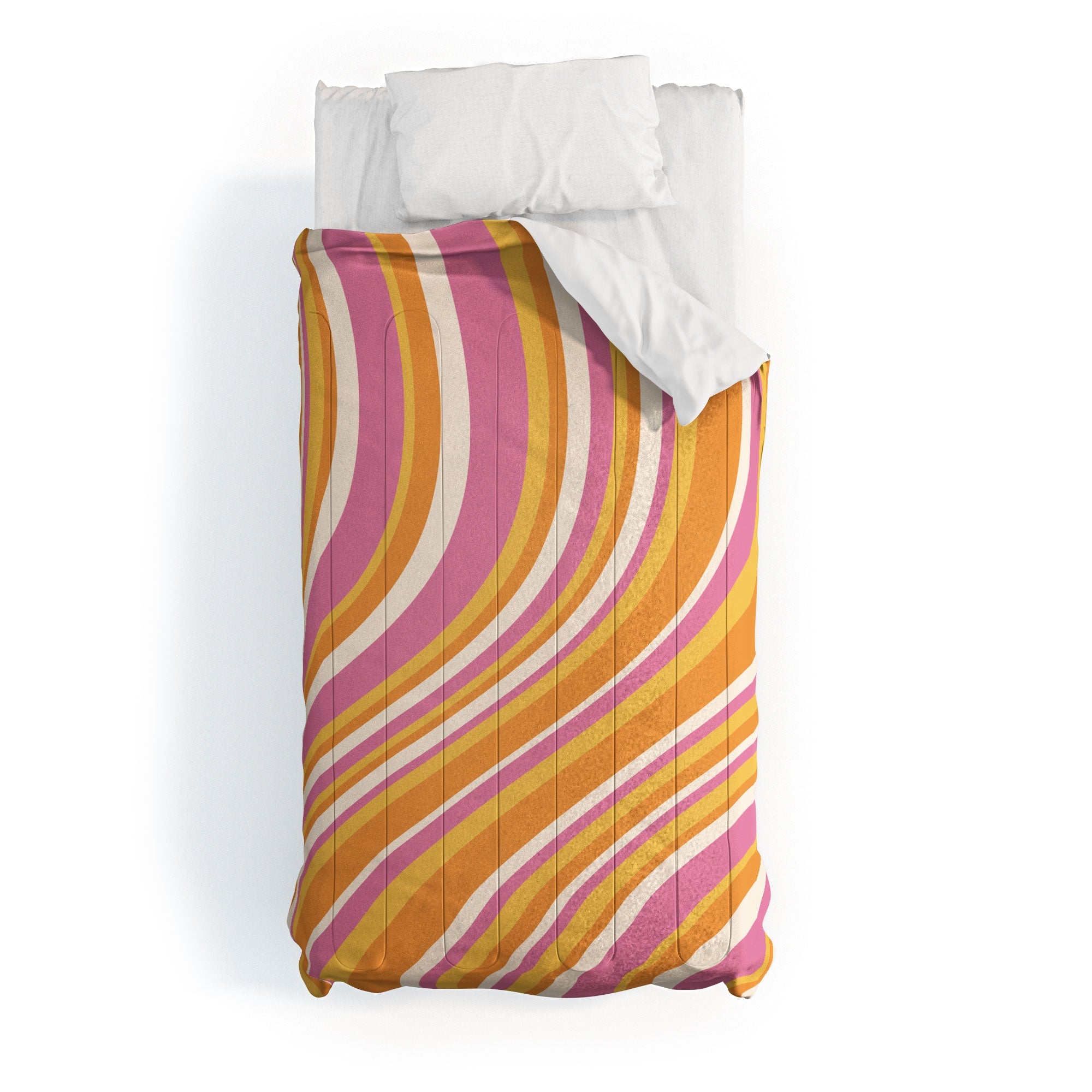 Colour Poems Wavy Retro Stripes III Comforter