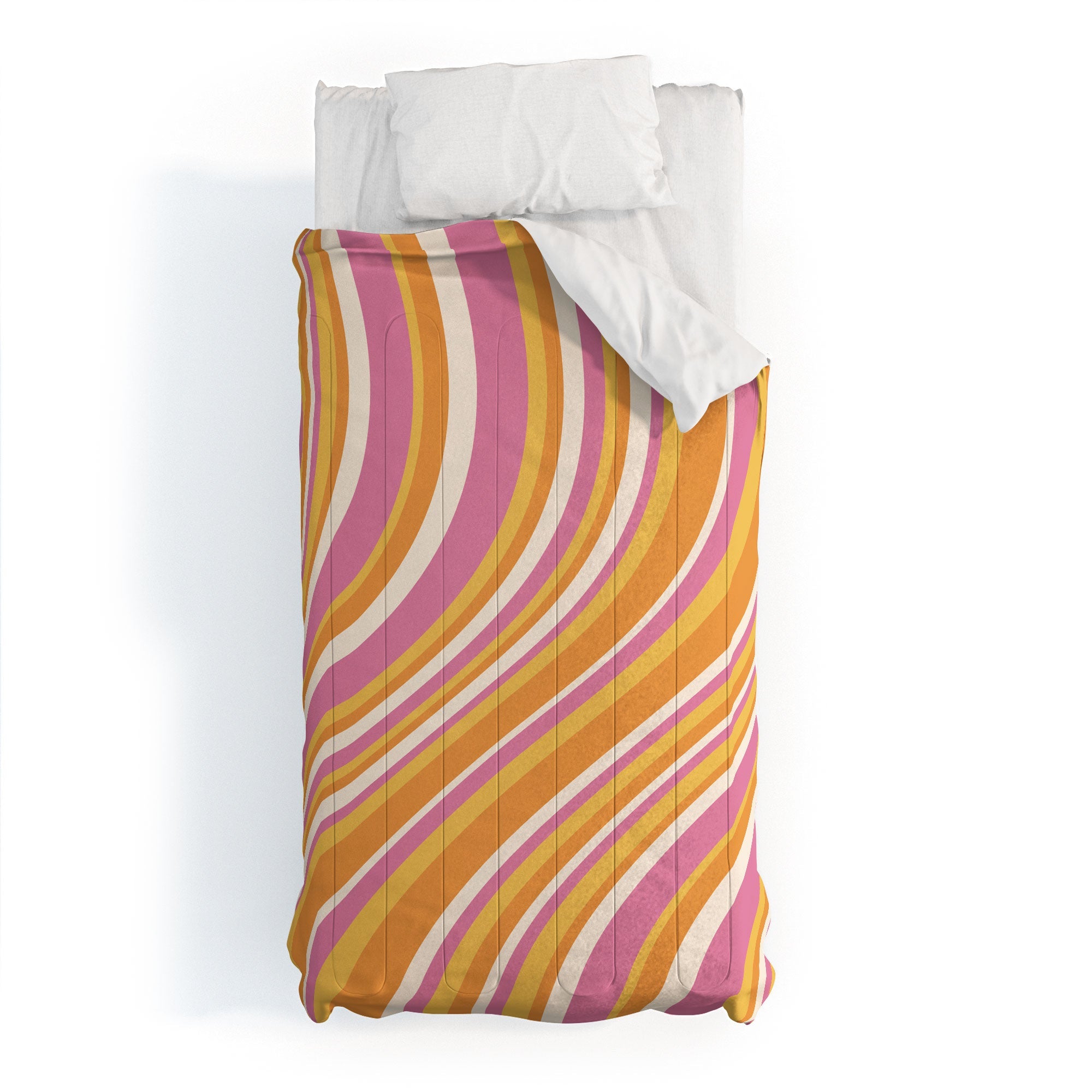 Colour Poems Wavy Retro Stripes III Comforter