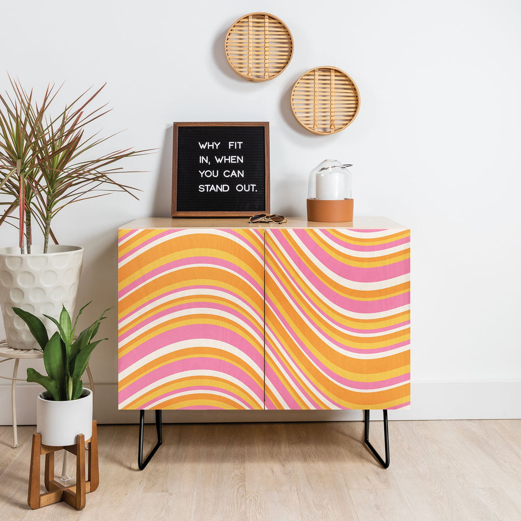 Colour Poems Wavy Retro Stripes III Credenza