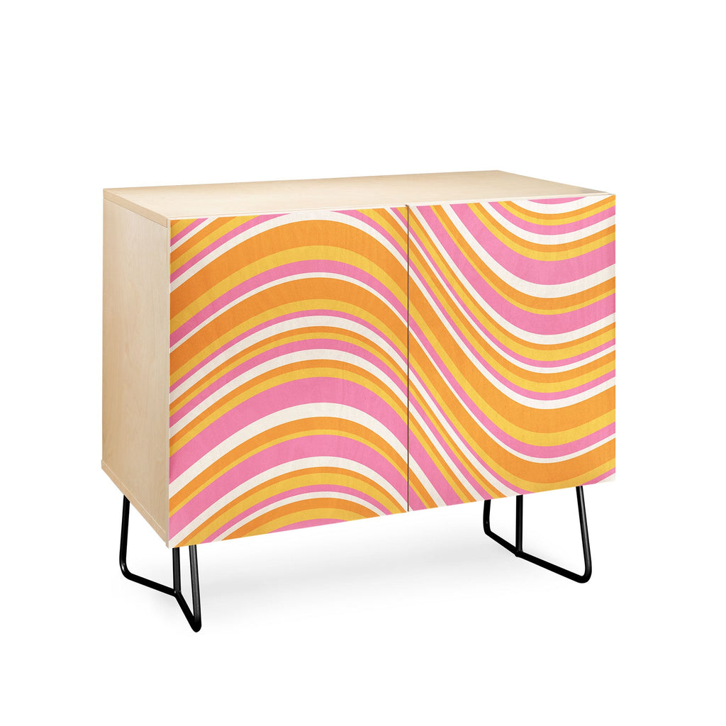 Colour Poems Wavy Retro Stripes III Credenza