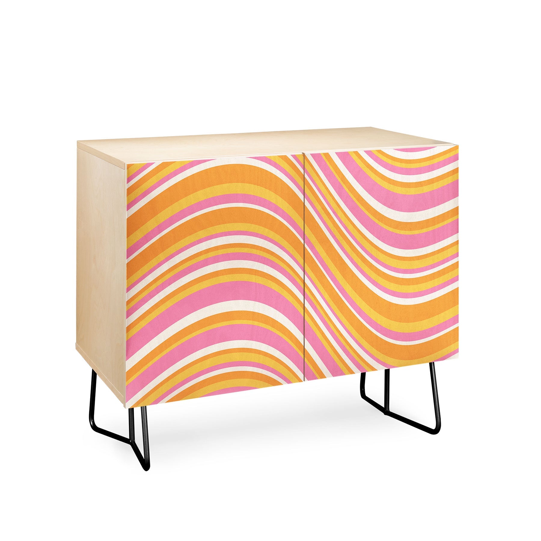 Colour Poems Wavy Retro Stripes III Credenza