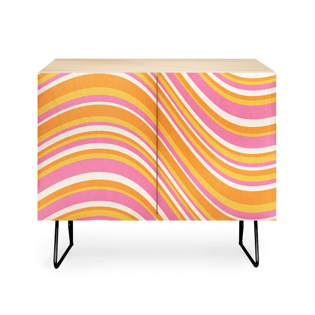 Colour Poems Wavy Retro Stripes III Credenza