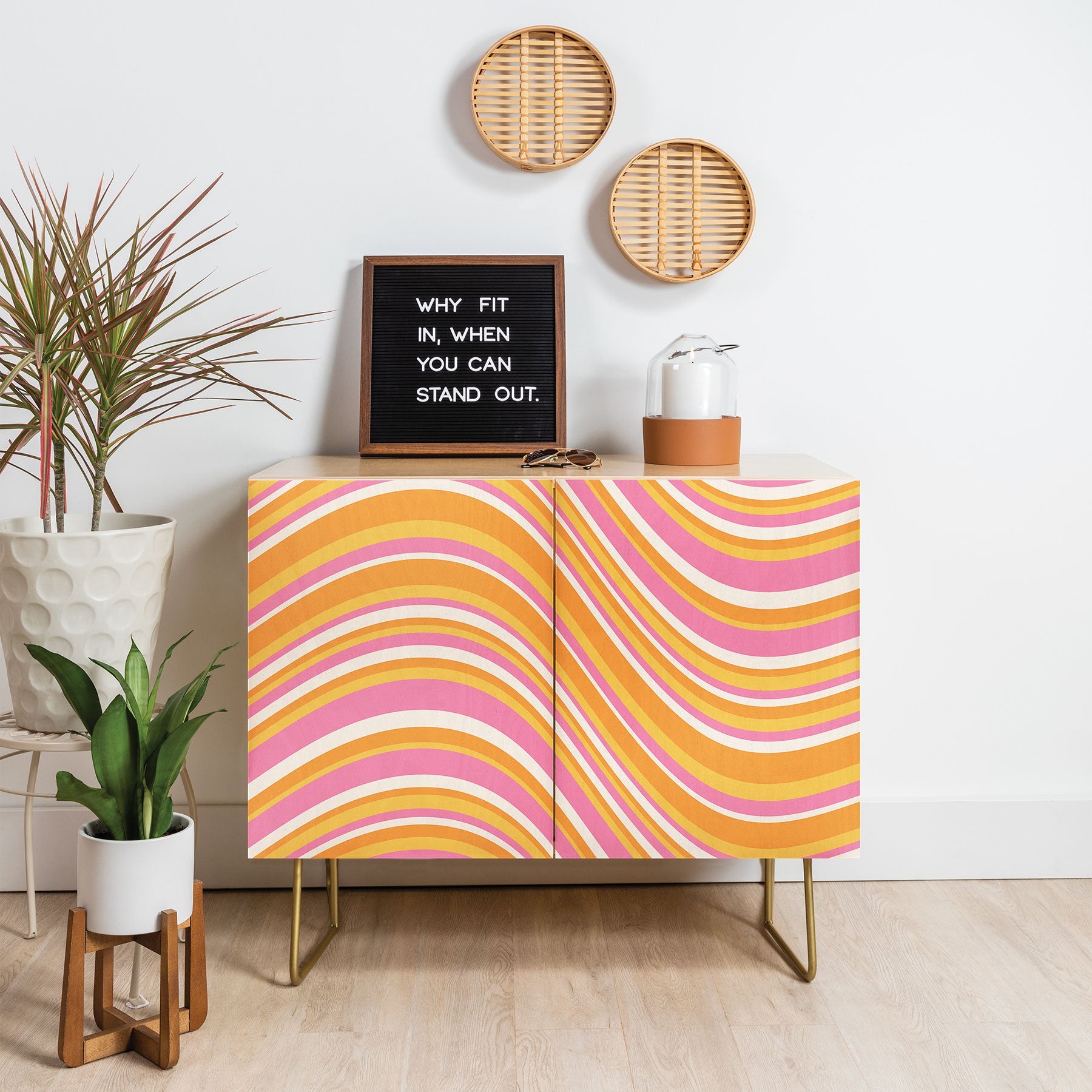 Colour Poems Wavy Retro Stripes III Credenza