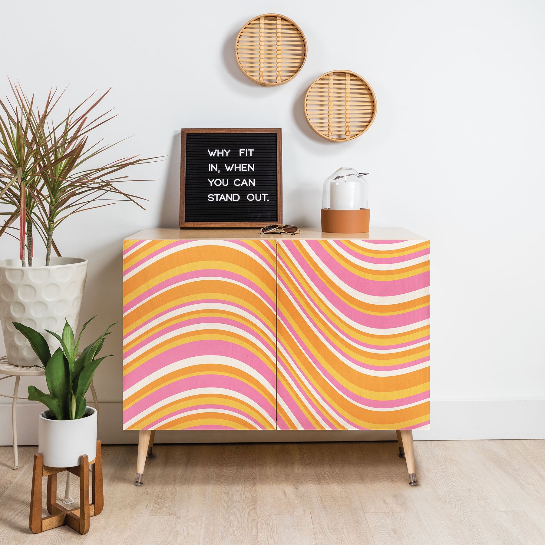 Colour Poems Wavy Retro Stripes III Credenza