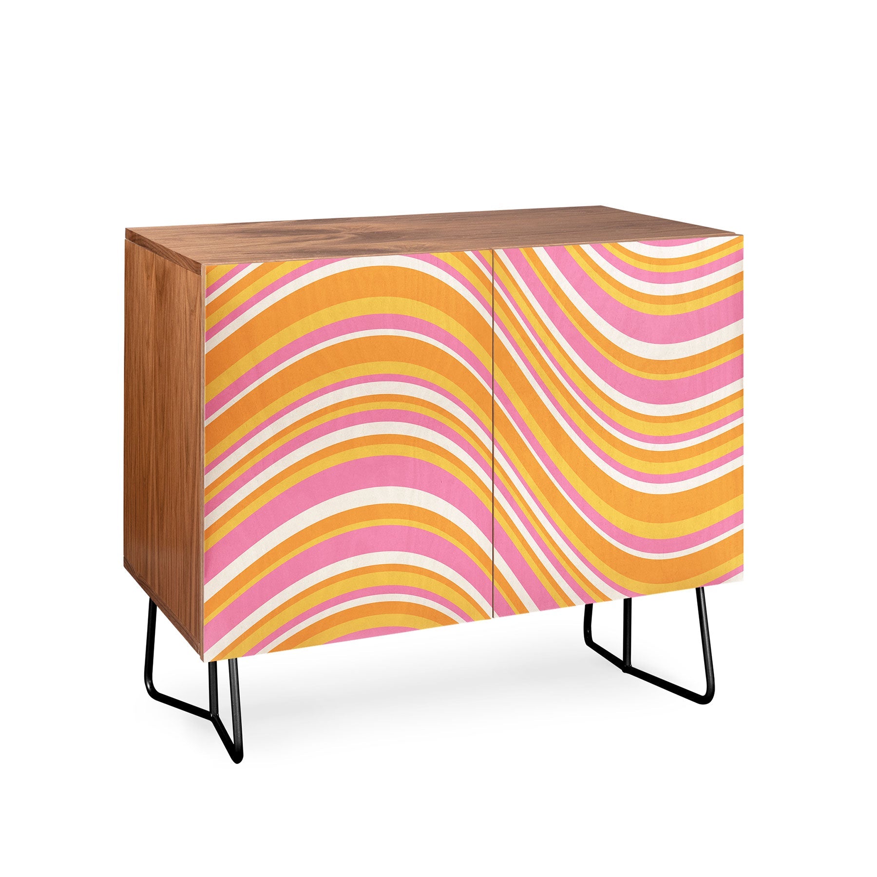 Colour Poems Wavy Retro Stripes III Credenza