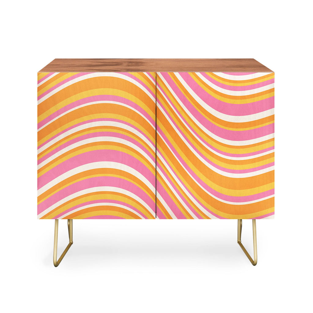 Colour Poems Wavy Retro Stripes III Credenza