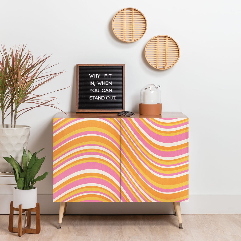 Colour Poems Wavy Retro Stripes III Credenza