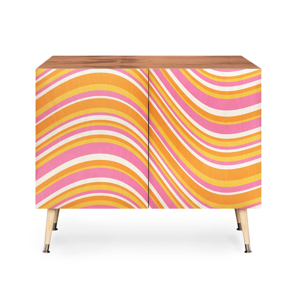 Colour Poems Wavy Retro Stripes III Credenza
