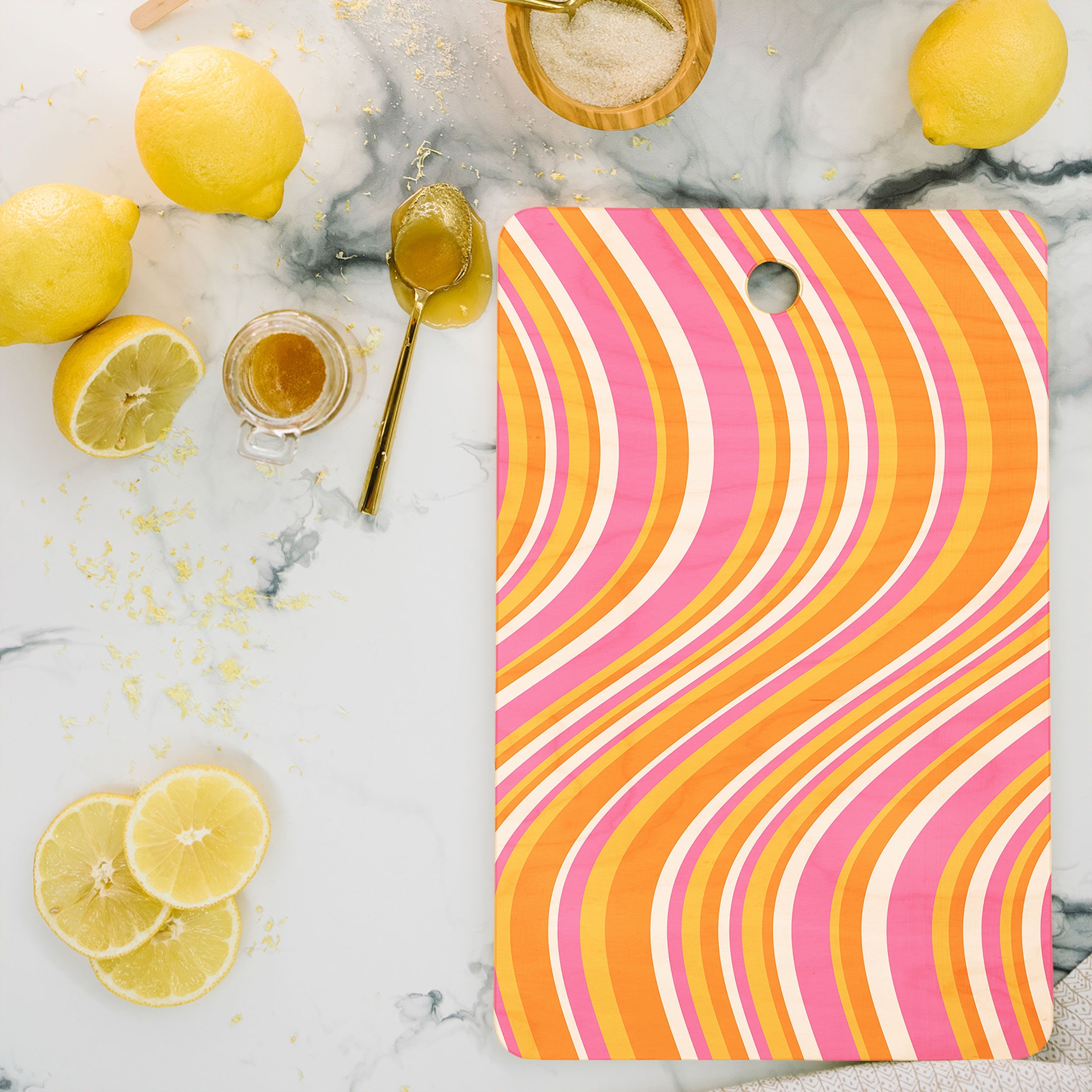Colour Poems Wavy Retro Stripes III Cutting Board Rectangle