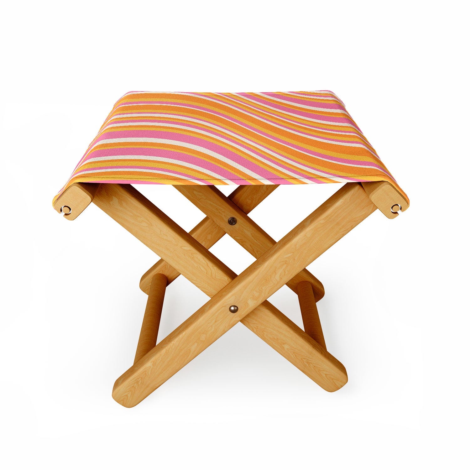 Colour Poems Wavy Retro Stripes III Folding Stool