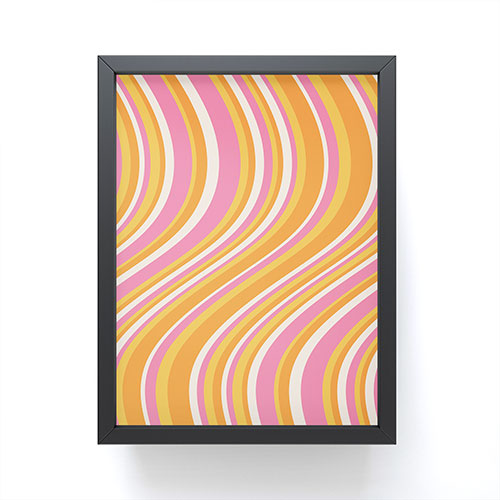 Colour Poems Wavy Retro Stripes III Framed Mini Art Print