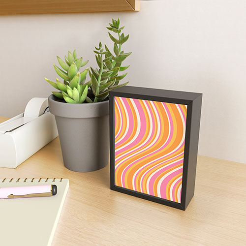 Colour Poems Wavy Retro Stripes III Framed Mini Art Print