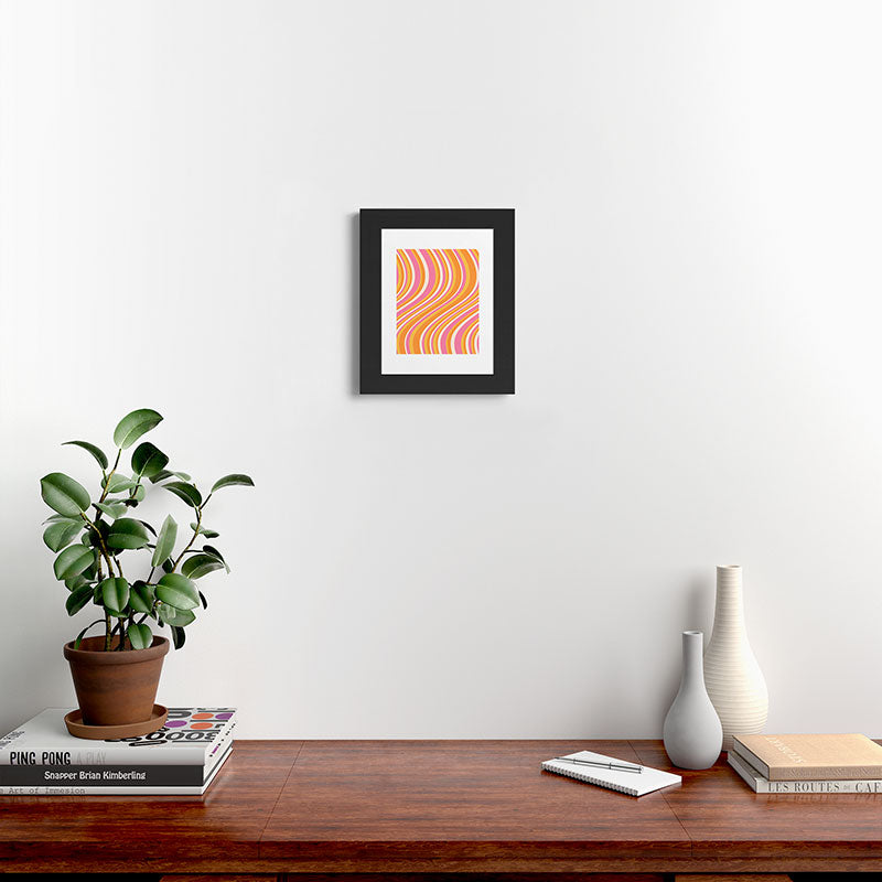 Colour Poems Wavy Retro Stripes III Framed Art Print