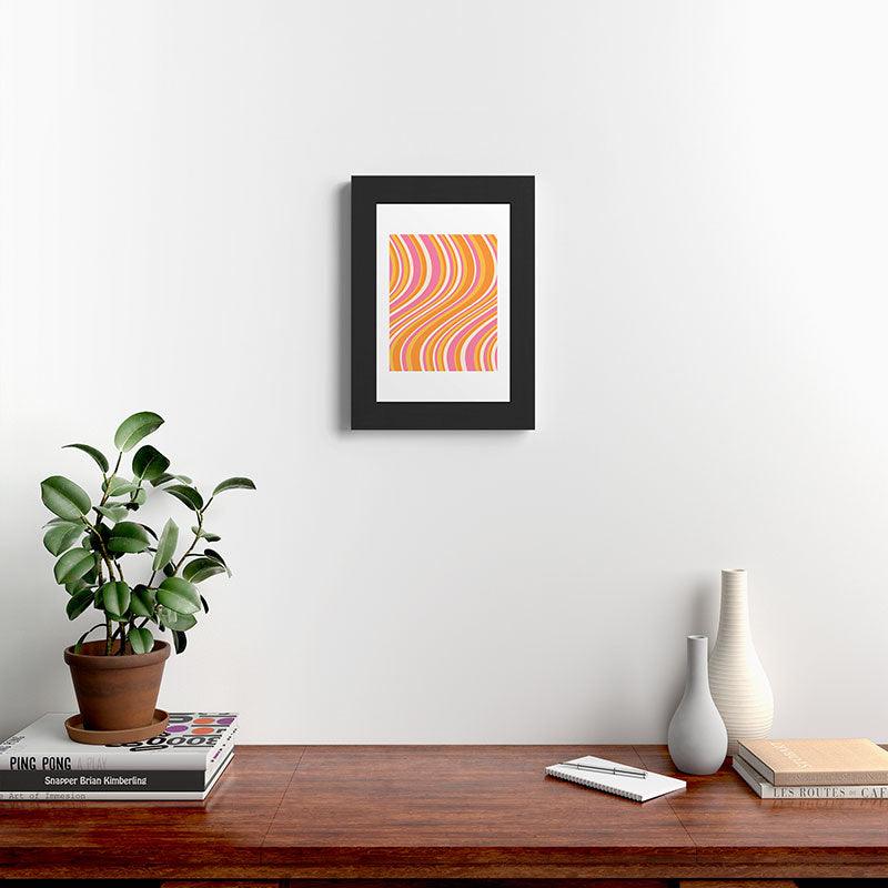Colour Poems Wavy Retro Stripes III Framed Art Print