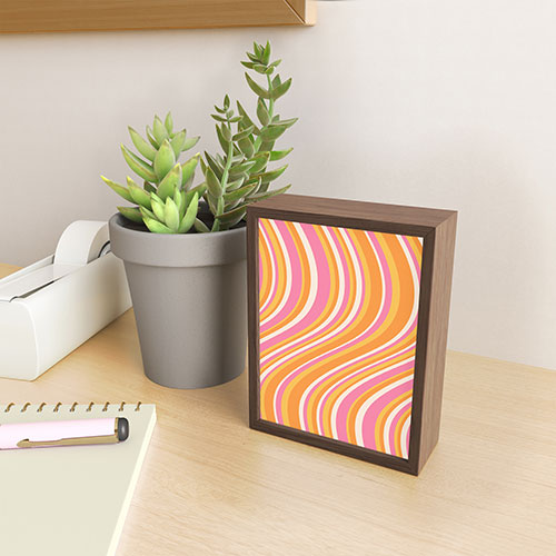 Colour Poems Wavy Retro Stripes III Framed Mini Art Print