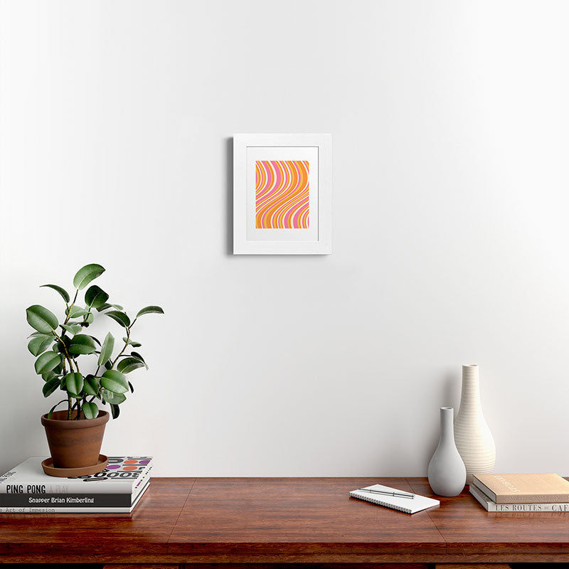 Colour Poems Wavy Retro Stripes III Framed Art Print