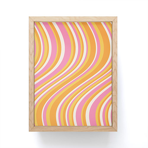 Colour Poems Wavy Retro Stripes III Framed Mini Art Print
