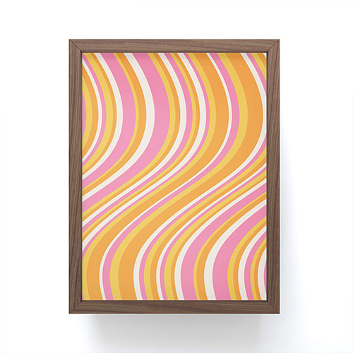 Colour Poems Wavy Retro Stripes III Framed Mini Art Print