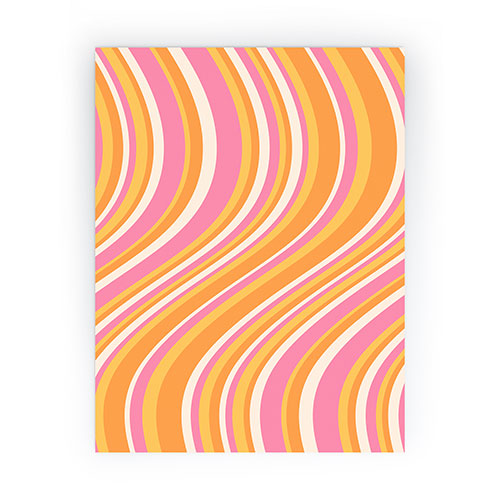 Colour Poems Wavy Retro Stripes III Mini Art Print