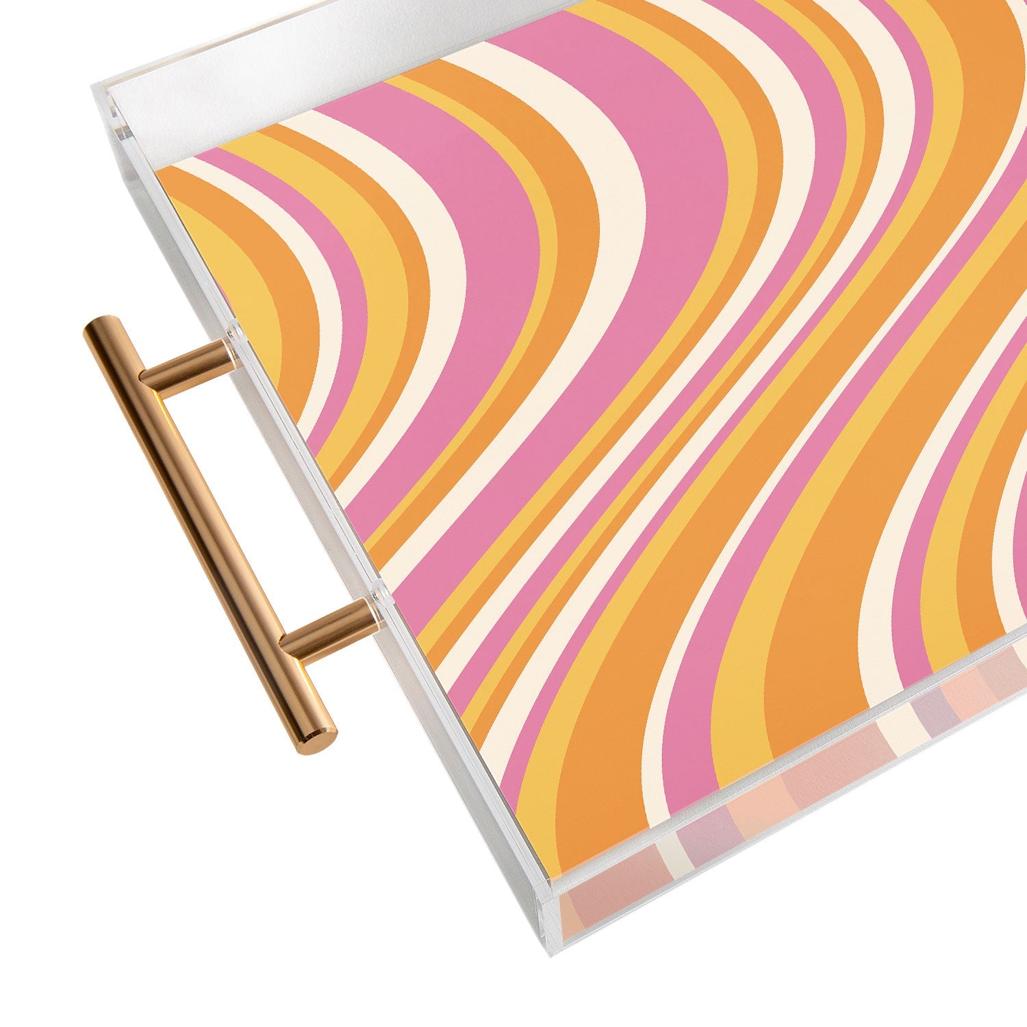 Colour Poems Wavy Retro Stripes III Acrylic Tray