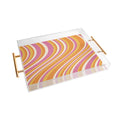 Colour Poems Wavy Retro Stripes III Acrylic Tray