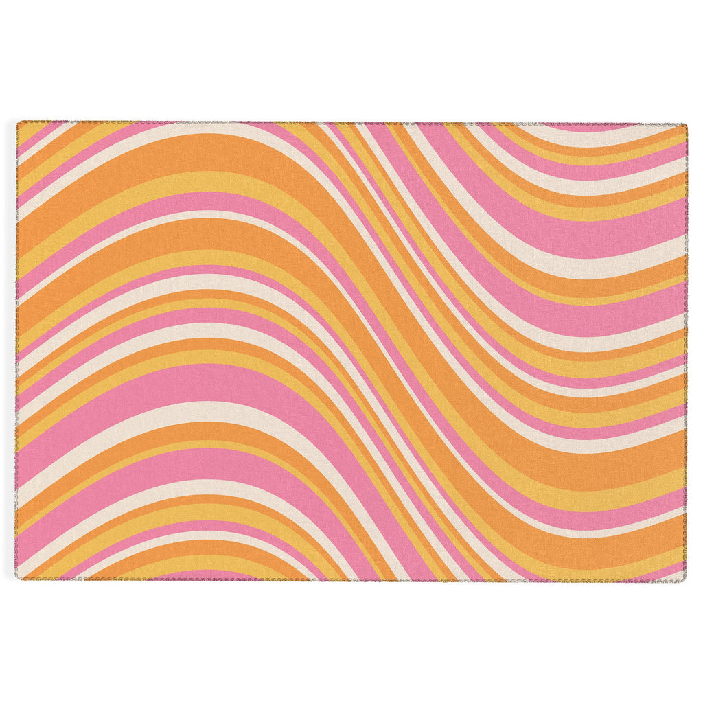 Colour Poems Wavy Retro Stripes III Outdoor Rug