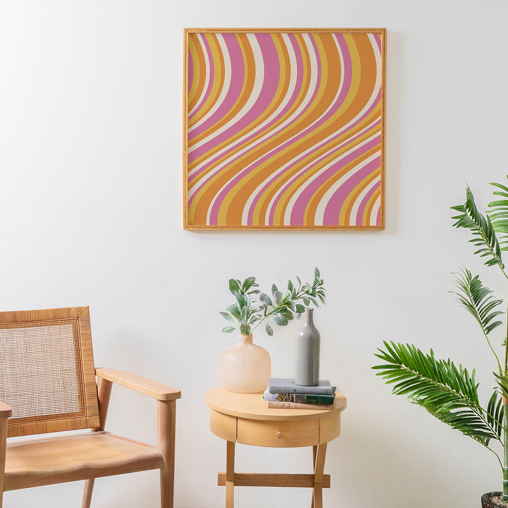 Colour Poems Wavy Retro Stripes III Framed Wall Art