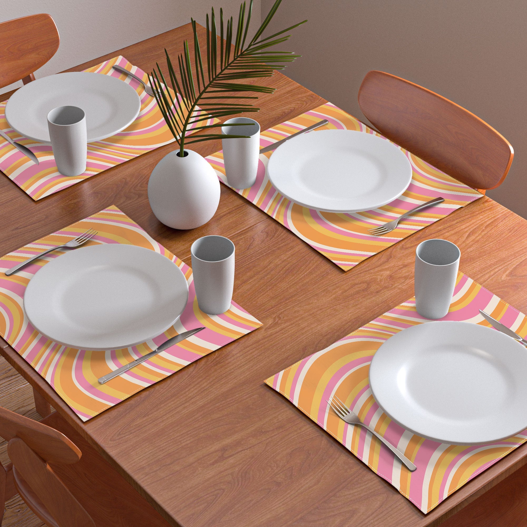 Colour Poems Wavy Retro Stripes III Placemat