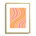 Colour Poems Wavy Retro Stripes III Metal Framed Art Print