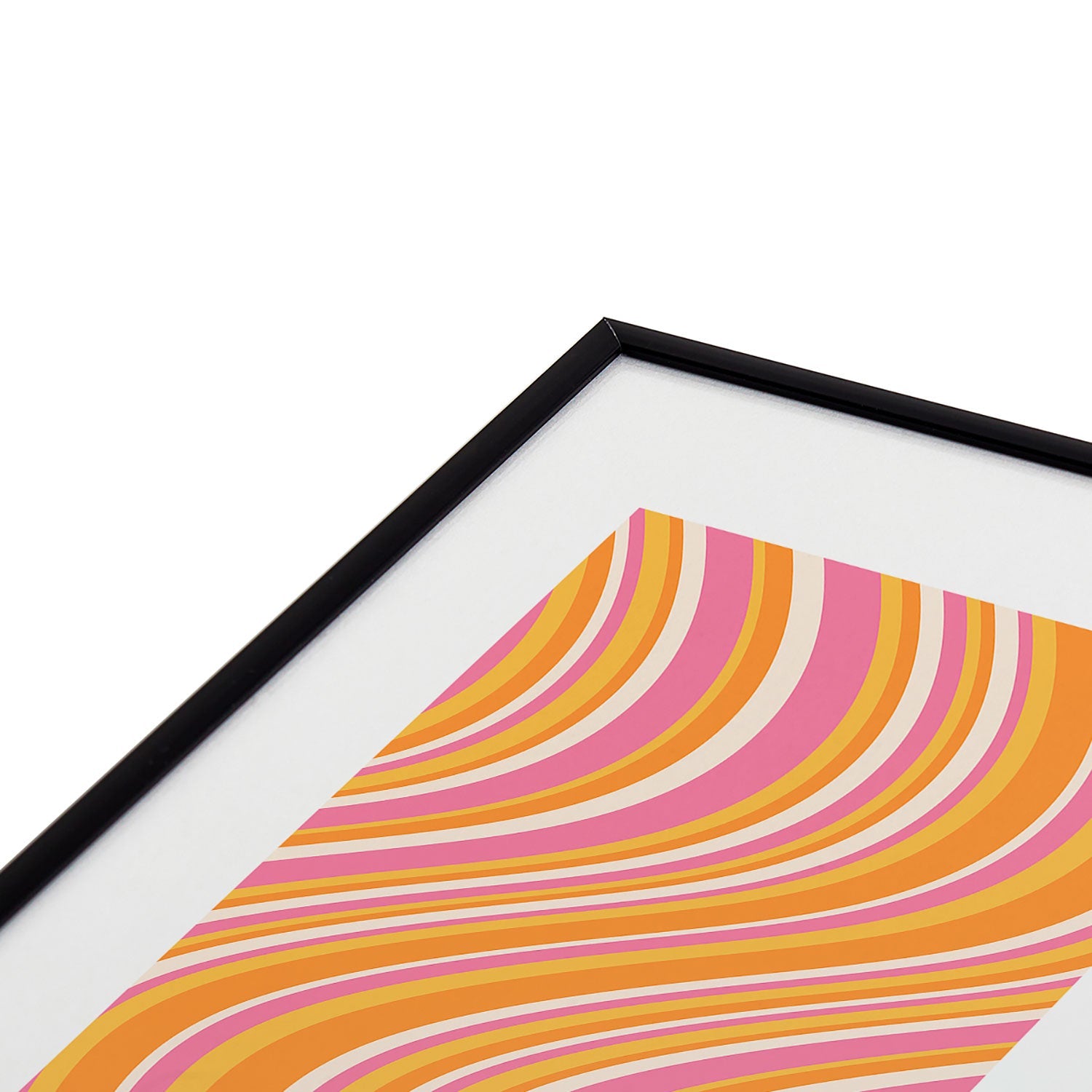 Colour Poems Wavy Retro Stripes III Metal Framed Art Print