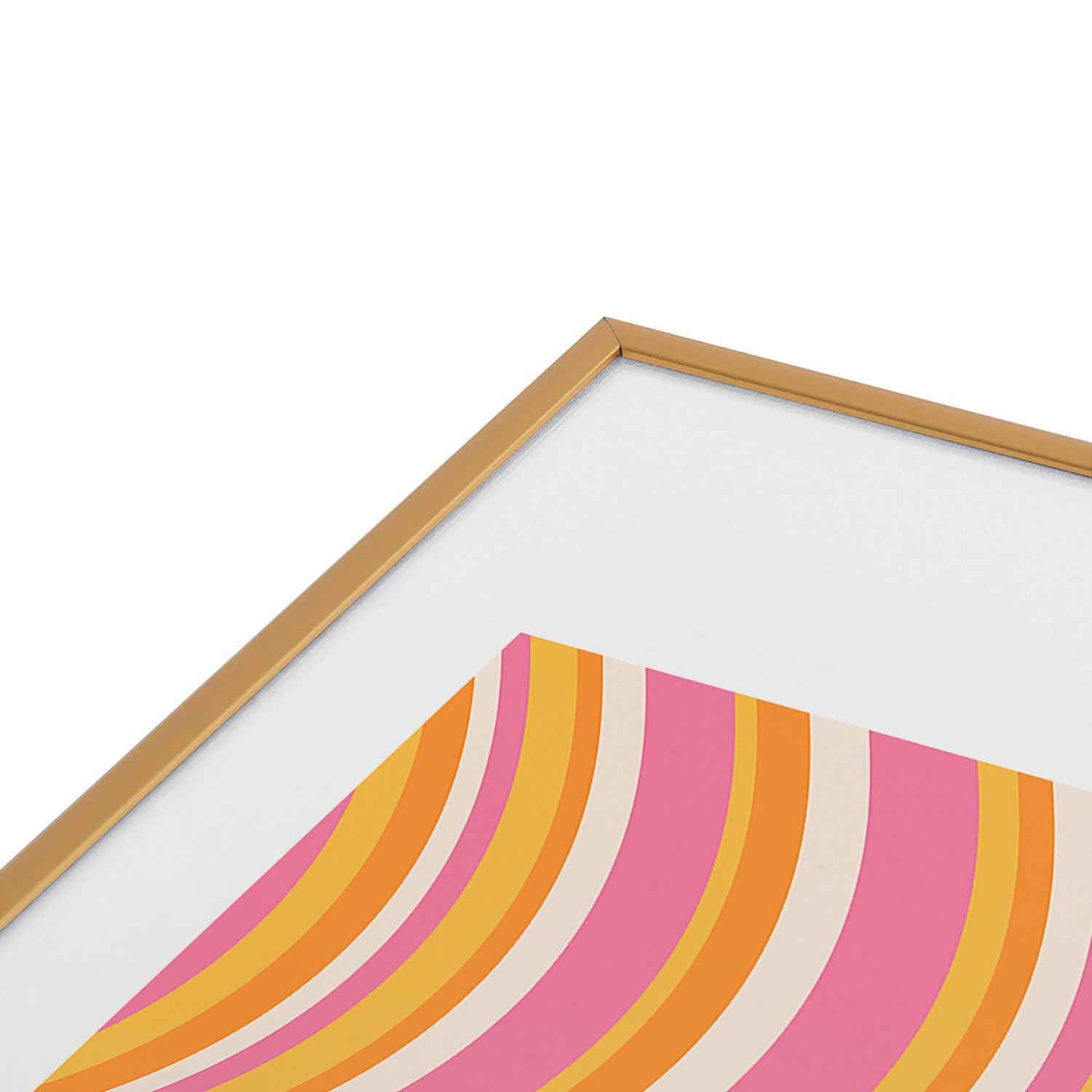 Colour Poems Wavy Retro Stripes III Metal Framed Art Print