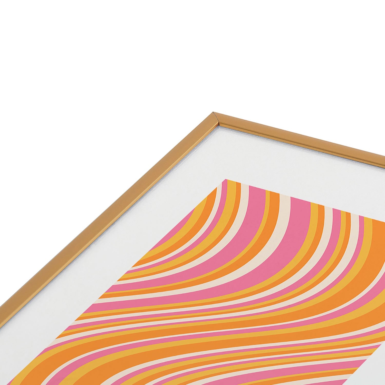 Colour Poems Wavy Retro Stripes III Metal Framed Art Print