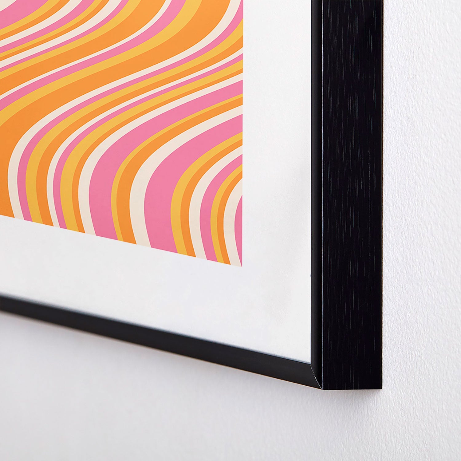 Colour Poems Wavy Retro Stripes III Metal Framed Art Print