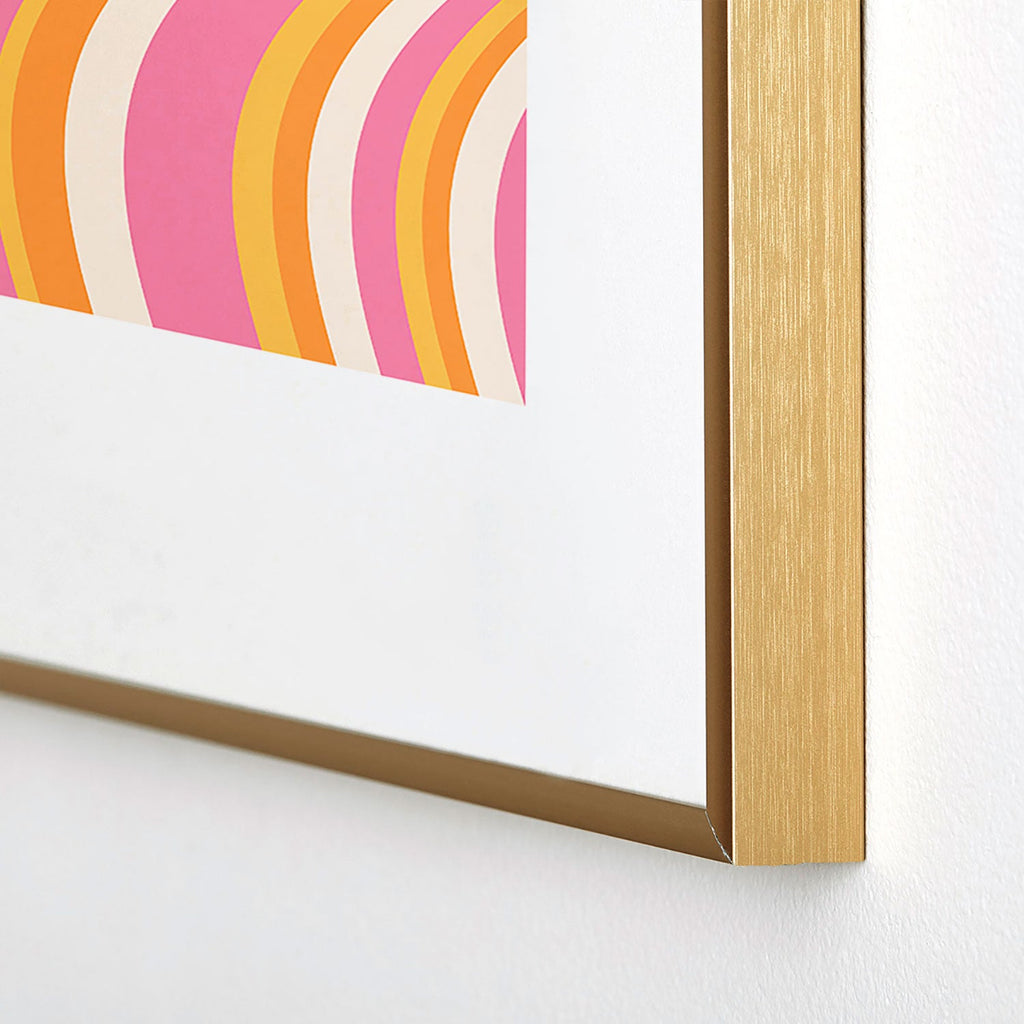 Colour Poems Wavy Retro Stripes III Metal Framed Art Print