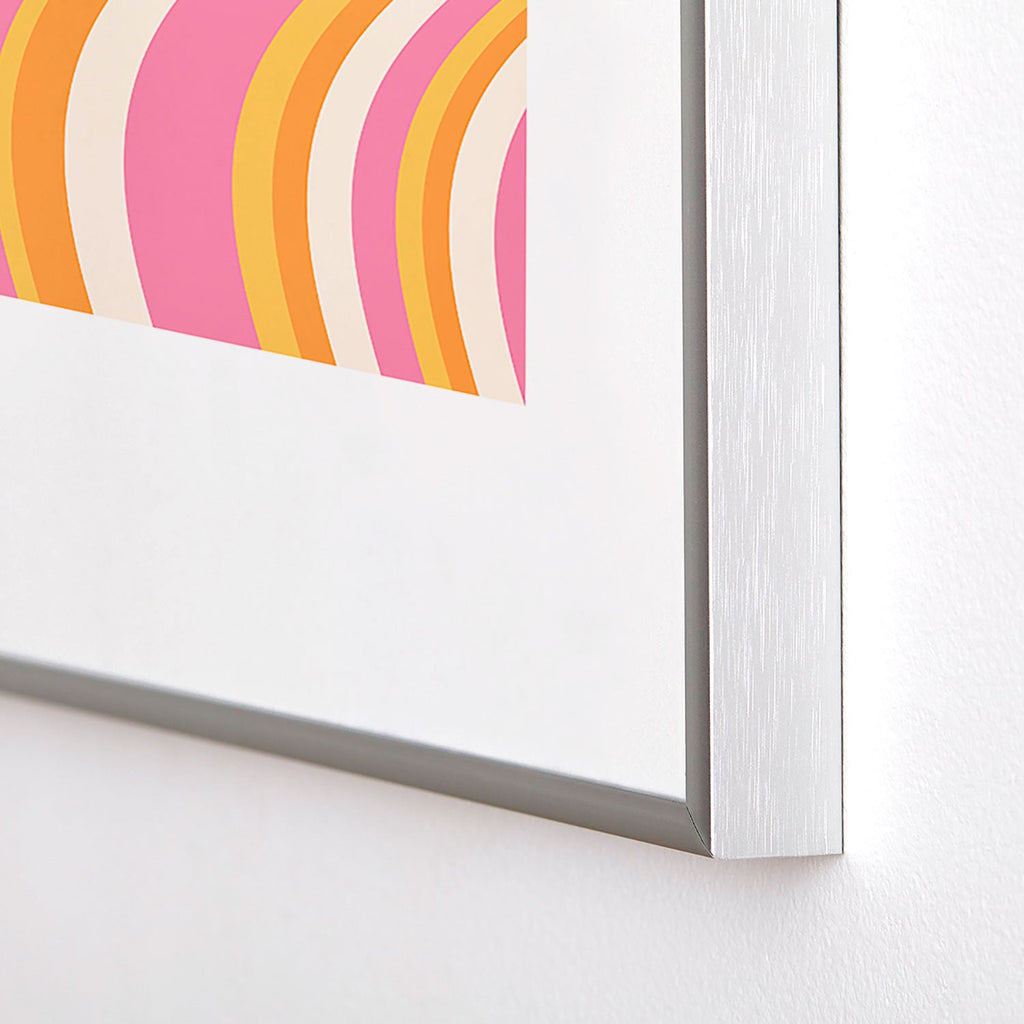 Colour Poems Wavy Retro Stripes III Metal Framed Art Print