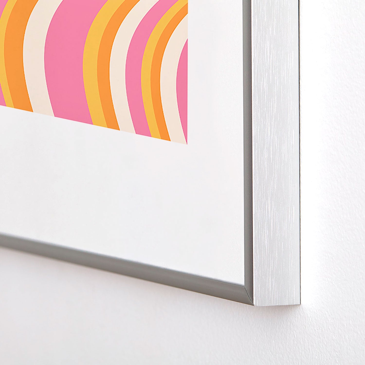 Colour Poems Wavy Retro Stripes III Metal Framed Art Print