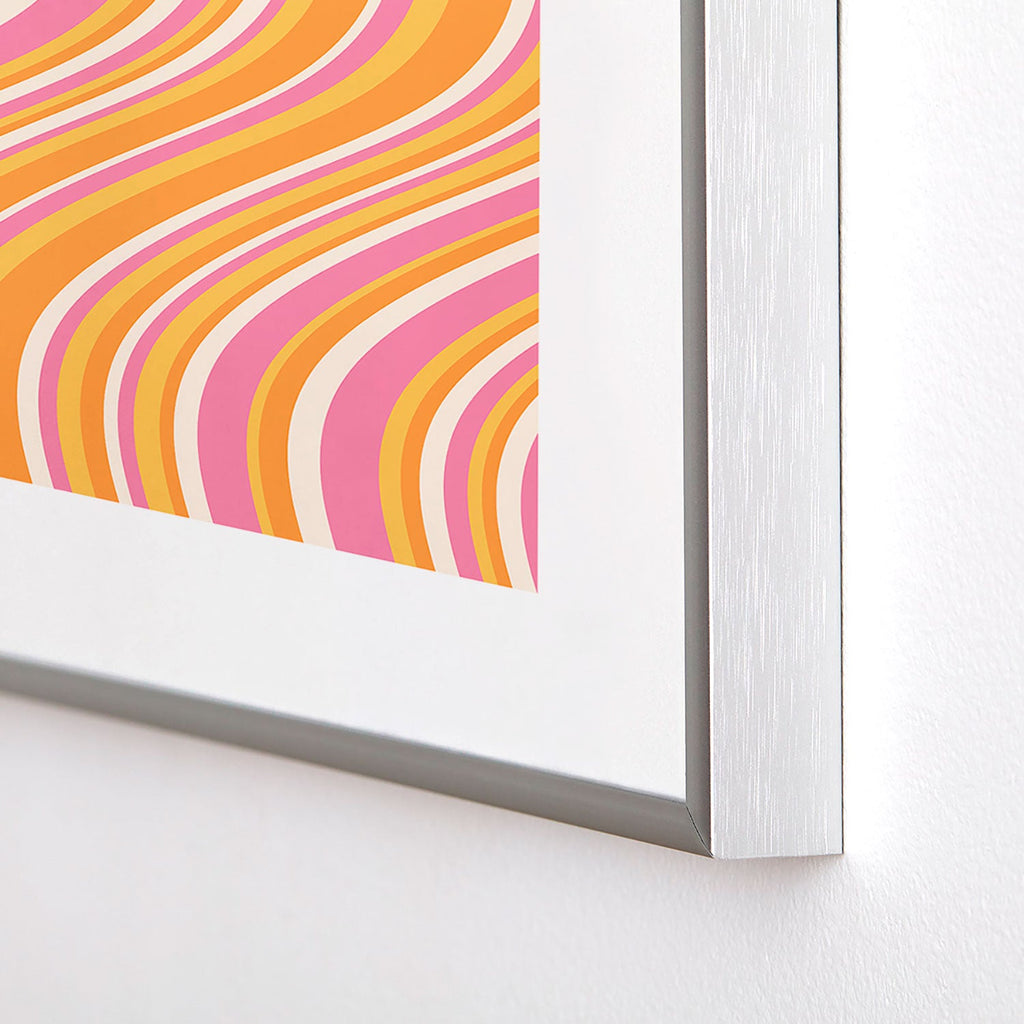 Colour Poems Wavy Retro Stripes III Metal Framed Art Print